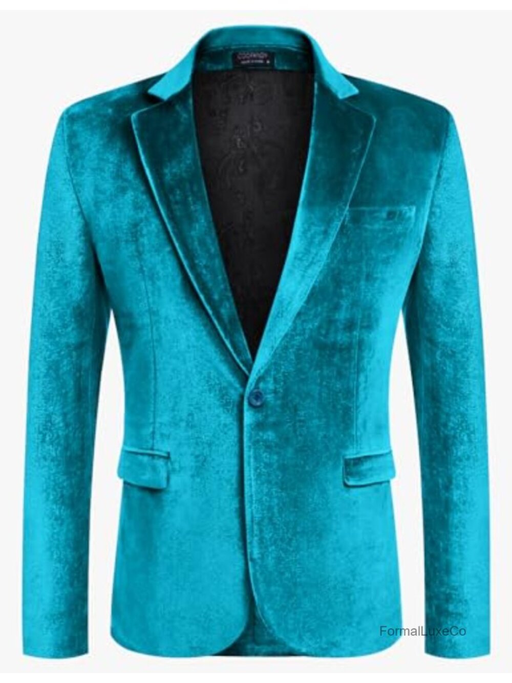 Velvet Blazer Notched Lapel One Button Tuxedo Jacket Formal Party Wedding